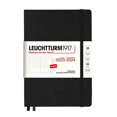 Abbildung von LEUCHTTURM1917 367557 Akademischer Wochenplaner Medium (A5) 2024, 18 Monate, Black, Englisch