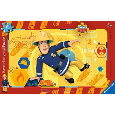 Abbildung von Ravensburger Rahmenpuzzle Feuerwehrmann Sam in Aktion 15 Teile