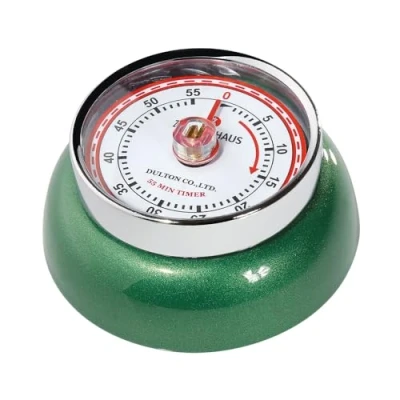 Abbildung von Zassenhaus Küchentimer SPEED Ø 7 cm x 3 racing green ohne Batterien Edelstahl Gehäuse Eieruhr magnetisch Retro Küchenwecker analog Küchenuhr 55 min mechanisch einstellbar
