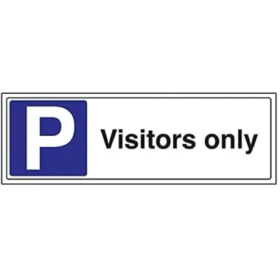 Abbildung von VSafety Schild &quot;Visitors Only Parkplatz&quot;, Querformat, 450 mm x 150 mm, 1 starrer Kunststoff