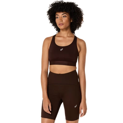 Abbildung von Asics ROAD Compression BRA Sportbh mit starker Stützkraft, Damen, Größe: Small, Coffee/taupe grey