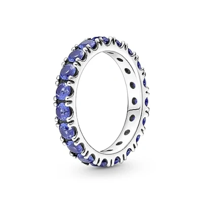Abbildung von PANDORA Ring Timeless &quot;funkelnde Reihe&quot; silber, blaue Kristalle 190050C02 50