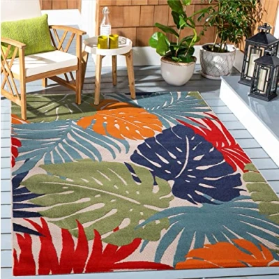 Abbildung von Sanat Teppich Floral Outdoor, rechteckig, Höhe: 6 mm, In und Outdoor geeignet, florales Design, Balkon, Terasse
