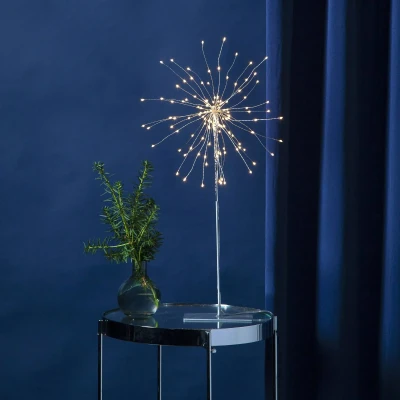 Abbildung von STAR TRADING LED Dekolicht, Deko Stehleuchte &#039;Firework&#039;, 120 LEDs, silber, warmweiß, 50cm
