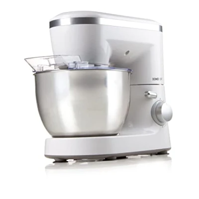 Abbildung von Domo DO9175KR, 4 l, Silber, Weiß, Drehregler, Edelstahl, 700 W, Teig, Mixen