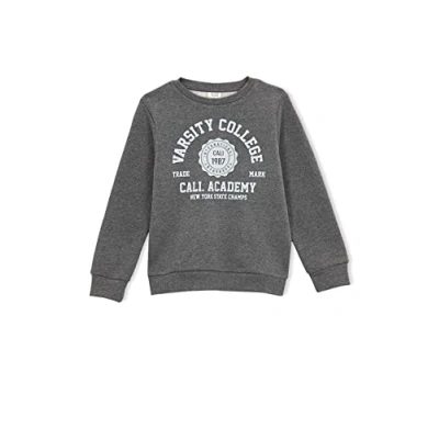 Abbildung von DeFacto Langarm Pullover Jungen Rundhalsausschnitt Sweatshirt für JungenGREY Melange,5/6 Y