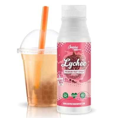 Abbildung von INSPIRE FOOD Echter Fruchtsirup für Bubble Tea Mischung 300ml Litschi Tea, Boba Slushes &amp; Ice Blended 100 % vegetarisch, glutenfrei
