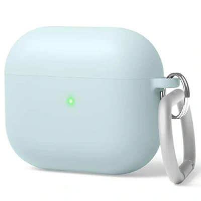 Abbildung von elago Liquid Hybrid Hülle mit Karabiner Kompatibel AirPods 3 Case Cover Dreischichtiger Strukturschutz, Voller Schutz, LED Sichtbar, Hochwertiges Silikon Schutzhülle