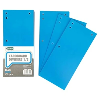 Abbildung von D.RECT 100er Pack Karton Trennstreifen. 11x24cm Trennlaschen Trennblätter Ordner Register 160g/m² Blau, 009446