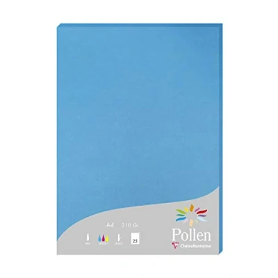 Abbildung von Clairefontaine 24211C Packung mit 25 Karten Pollen 210g, DIN A4, 21 x 29,7cm, Türkis