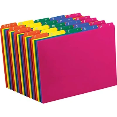 Abbildung von Pendaflex 40142 Top Tab File Guides, Alpha/A Z 1/5 Tab, Polypropylen, Buchstabe (Set von 25)