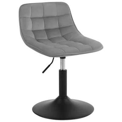 Abbildung von Woltu Barhocker (1 St), 360 Schwenken Samt Sitz 38 49.5cm Hoch hellgrau