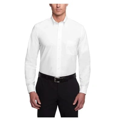 Abbildung von Van Heusen Herren Kleid Hemd Regular Fit Oxford Solid Buttondown Kragen, Weiss/opulenter Garten, L