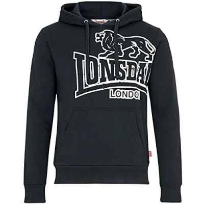 Abbildung von Lonsdale Tadley Kapuzenpullover, Herren, Größe: XL, Black/ecru