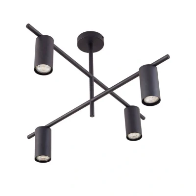 Abbildung von Lindby Deckenleuchte Marilou, schwarz, 4 flammig, Ø 70cm