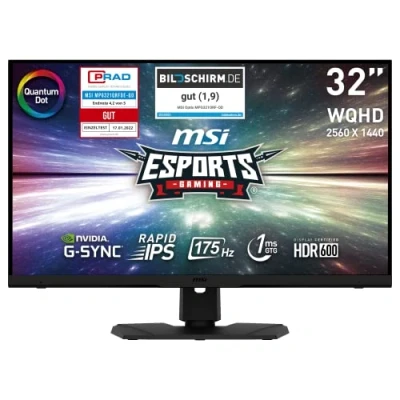 Abbildung von MSI Optix MPG321QRFDE QD Gaming LED Monitor (81,28 cm/32 &quot;, 2560 x 1440 px, WQHD, 1 ms Reaktionszeit, 175 Hz, IPS LED, USB C, höhenverstellbar, 3 Jahre Herstellergarantie)