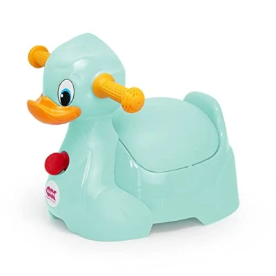 Abbildung von OKBABY Quack Töpfchen für Kinder mit ergonomischem Sitz, in Form von Ente Hellblau