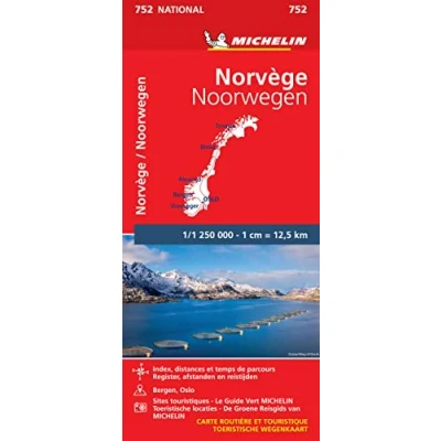 Abbildung von NORVEGE 11752 CARTE NATIONAL MICHELIN KAART: Wegenkaart Schaal 1 : 1.250.000 (Nationale kaarten Michelin)