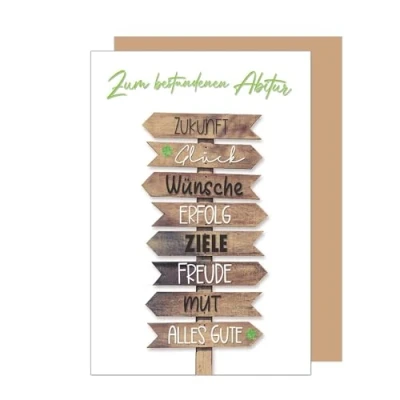 Abbildung von Edition Seidel Premium Glückwunschkarte zum Abitur mit Umschlag. Abiturkarte Grußkarte Billet Karte Spruch Abi Abschluss Feier Prüfung Jugendliche Jugendlicher (PR142 SW024)