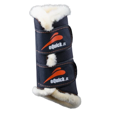 Abbildung von eQuick Gamaschen eTraining Front Fluffy Schwarz Vollblut