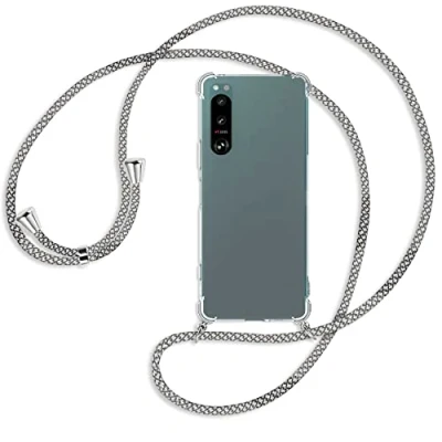 Abbildung von mtb more energy® Handykette kompatibel mit Sony Xperia 5 IV Fancy Fishnet Smartphone Hülle zum Umhängen Anti Shock Full TPU Case
