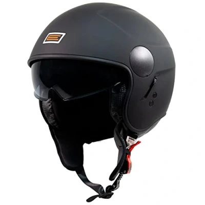Abbildung von ORIGINE Motorradhelm Jethelm Rollerhelm mit Visier ECE Zertifizierung (SOLID MATT Black, XL)
