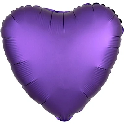 Abbildung von Helium Ballon Herz lila Metallic 43 cm