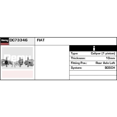 Abbildung von DELCO Remy DC73346 Bremssattel Aluguss Remanufactured FIAT: Stilo Schrägheck, Multi Wagon, Multipla