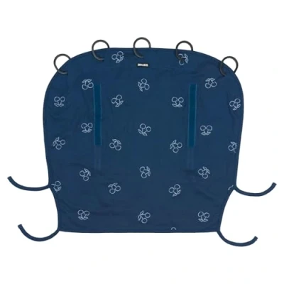 Abbildung von Dooky Sonnenschutz für Kinderwagen, Buggy &amp; Babyschale Blau mit Kirschen Sonnensegel Wetterschutz, Regenschutz Buggy, Sonnenschirm Baumwolle LxBxH = 26x3x18 cm