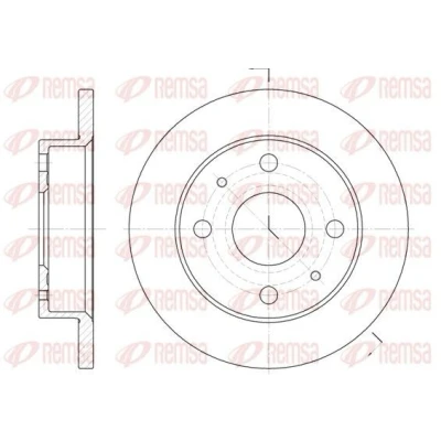 Abbildung von REMSA 6830.00 Bremsscheibe Vorderachse 211, 211 11 4 voll DAIHATSU: Cuore 6, 7, Trevis