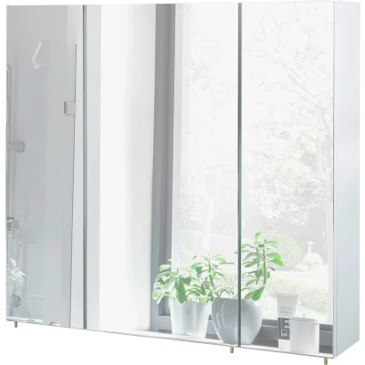 Abbildung von Schildmeyer Spiegelschrank &quot;Basic&quot;, Breite 80 cm, 3 türig, Glaseinlegeböden, Made in Germany