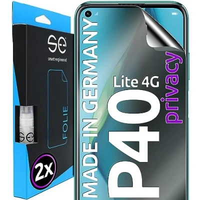 Abbildung von S.E für Huawei P40 Lite 4G Schutzfolie privacy Blickschutz Folie 2x Folien im SET aus Deutschland, 5G Matte Anti Spy Folie, staubfrei und blasenfrei, Sichtschutz