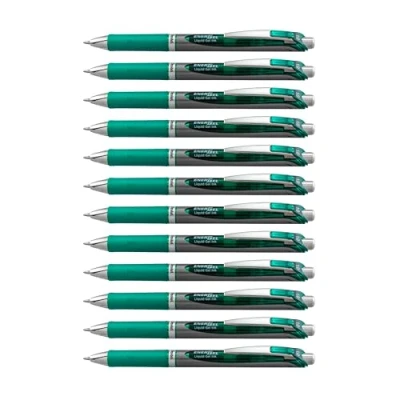 Abbildung von Pentel Liquidgeltintenroller 0,5mm grün Metallspitze, nachfüllbar, 12er Pack