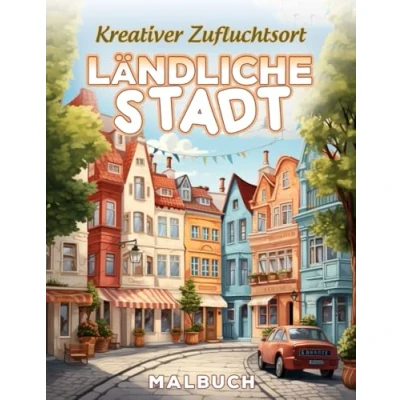 Abbildung von Kreativer Zufluchtsort Ländliche Stadt Malbuch: Malvorlage Landstadt, Bezaubernde Szenen Des Landlebens