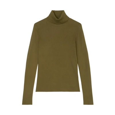 Abbildung von Marc O&#039;Polo Longsleeve Turtle NECK Strickpullover, Damen, Größe: Medium, Forest floor