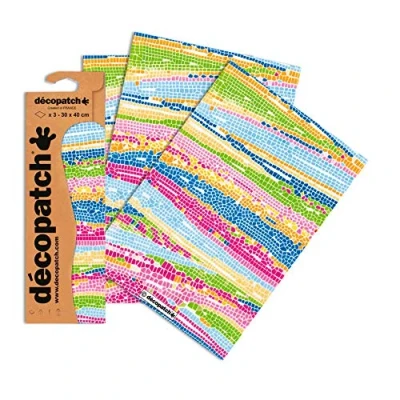 Abbildung von Decopatch Papier No. 506 (bunt Mosaik, 395 x 298 mm) 3er Pack