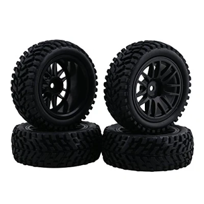 Abbildung von BQLZR Schwarz RC 1:10 Felge Gummireifen Reifen für On Road Rennwagen Short Truck Pack von 4