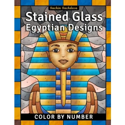 Abbildung von Stained Glass Egyptian Designs: Color by Number Coloring Book for Adults (Stained Adults)