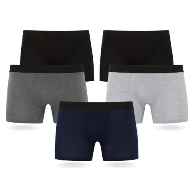 Abbildung von FM London 5PACK Tagless Hyfresh Boxer Shorts Panties, Herren, Größe: XXL, Black, grey