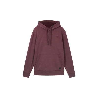 Abbildung von TOM Tailor IN Melange Optik Kapuzenpullover, Herren, Größe: 3XL, Dunkelrot