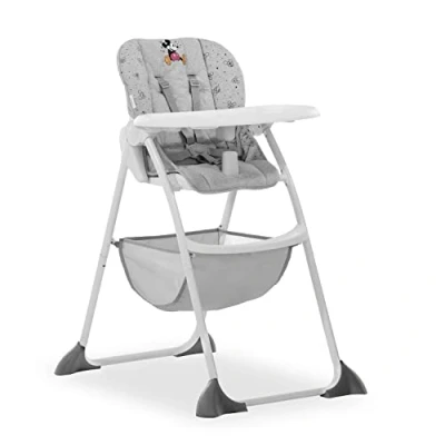 Abbildung von Hauck Hochstuhl Sit N Fold Disney Mickey Mouse Grey, &amp; Babyliege mit verstellbarem Gestell, Räder klappbar