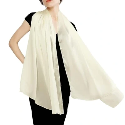 Abbildung von RIIQIICHY Stola Damen Festlich Fur Abendkleid Chiffon Elfenbein Schals Tücher Halstuch Sommer Schultertuch Hochzeit