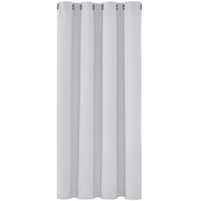 Abbildung von Deconovo Dekoration Vorhang mit Ösen Abdunklungsvorhang Blickdichte Vorhänge Schlafzimmer Dicke Thermogardine Kälteschutz Warm Hitzeschutz, 138x132 cm(HöhexBreite), Silber Grau, 1 Stück