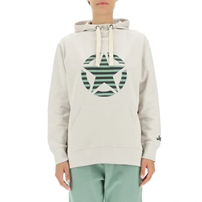 Abbildung von JEEP O102608 J863 J Woman Hooded Oversize Sweatshirt Star Striped Print J22W Light Graystone S