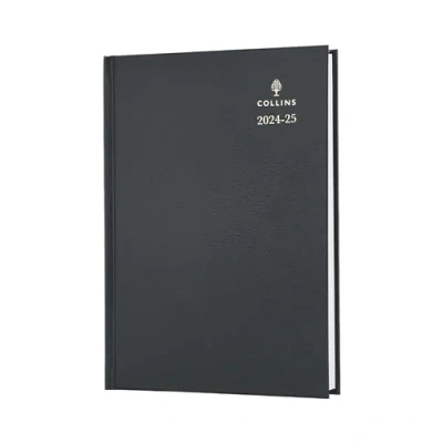 Abbildung von Collins Standard Tagebuch für den Schreibtisch, A5, ein Tag pro Seite, akademisches Jahr 202425 (Termine), FSC Papier, schwarz, Tagesplaner Schüler, Lehrer, 52M.99 2425, Juli 2024 bis 2025