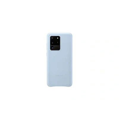 Abbildung von Samsung Leather Smartphone Cover EF VG988 für Galaxy S20 Ultra Handy Hülle, echtes Leder, Schutz Case, stoßfest, premium, blau