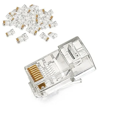 Abbildung von UGREEN 50 Stück RJ45 Stecker Gigabit Netzwerkstecker 1000 Mbps LAN Ethernet Crimpstecker für Cat5e Cat5 Kabel kompatibel mit PC, Router, Switch usw