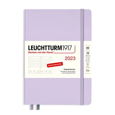 Abbildung von LEUCHTTURM1917 365781 Tageskalender Medium (A5) 2023, 12 Monate, Lilac, Deutsch
