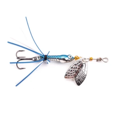 Abbildung von Spro Mayfly Larve Micro Spinner Chrome Blue Treble hook