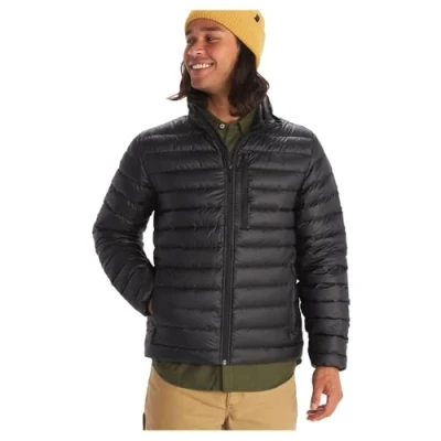 Abbildung von Marmot Herren Highlander Jacket, Leichte Daunenjacke, warme Winterjacke, wasserabweisende Steppjacke, winddichte Funktionsjacke, klein packbare Outdoorjacke, Black, XXL